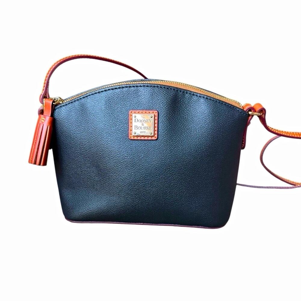 Dooney & Bourke Kirby Robin Crossbody Handbag in Blue/Tan Red Lining